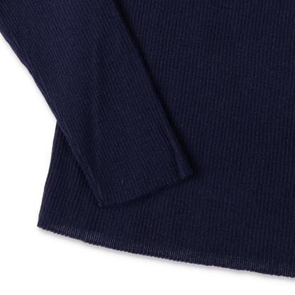 SUNFLOWER MERINO RIB TURTLE NECK NAVY　袖口