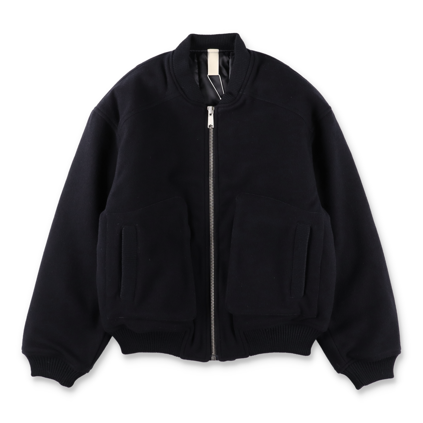 SUNFLOWER WOOL BOMBER NAVY　正面