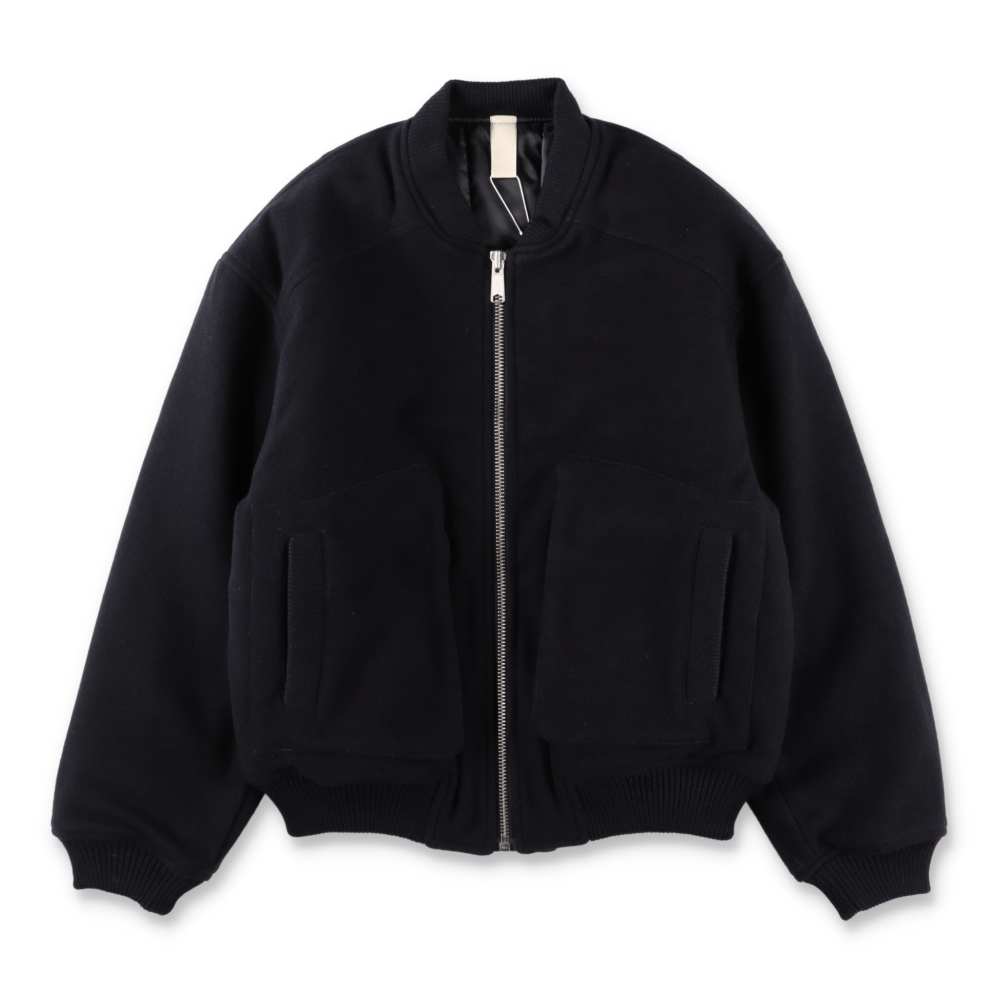 SUNFLOWER WOOL BOMBER NAVY　正面