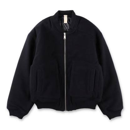 SUNFLOWER WOOL BOMBER NAVY　正面