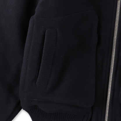 SUNFLOWER WOOL BOMBER NAVY　ポケット部分