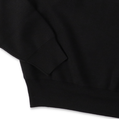 UNIVERSAL PRODUCTS. HIGH GAUGE KNIT POLO BLACK【233-60207】(N)