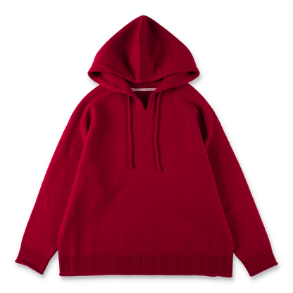 UNIVERSAL PRODUCTS. FELTED MERINO WOOL FOODIE KNIT RED【253-60204】(N)