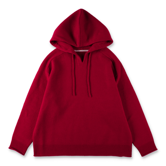 UNIVERSAL PRODUCTS. FELTED MERINO WOOL FOODIE KNIT RED【253-60204】(N)