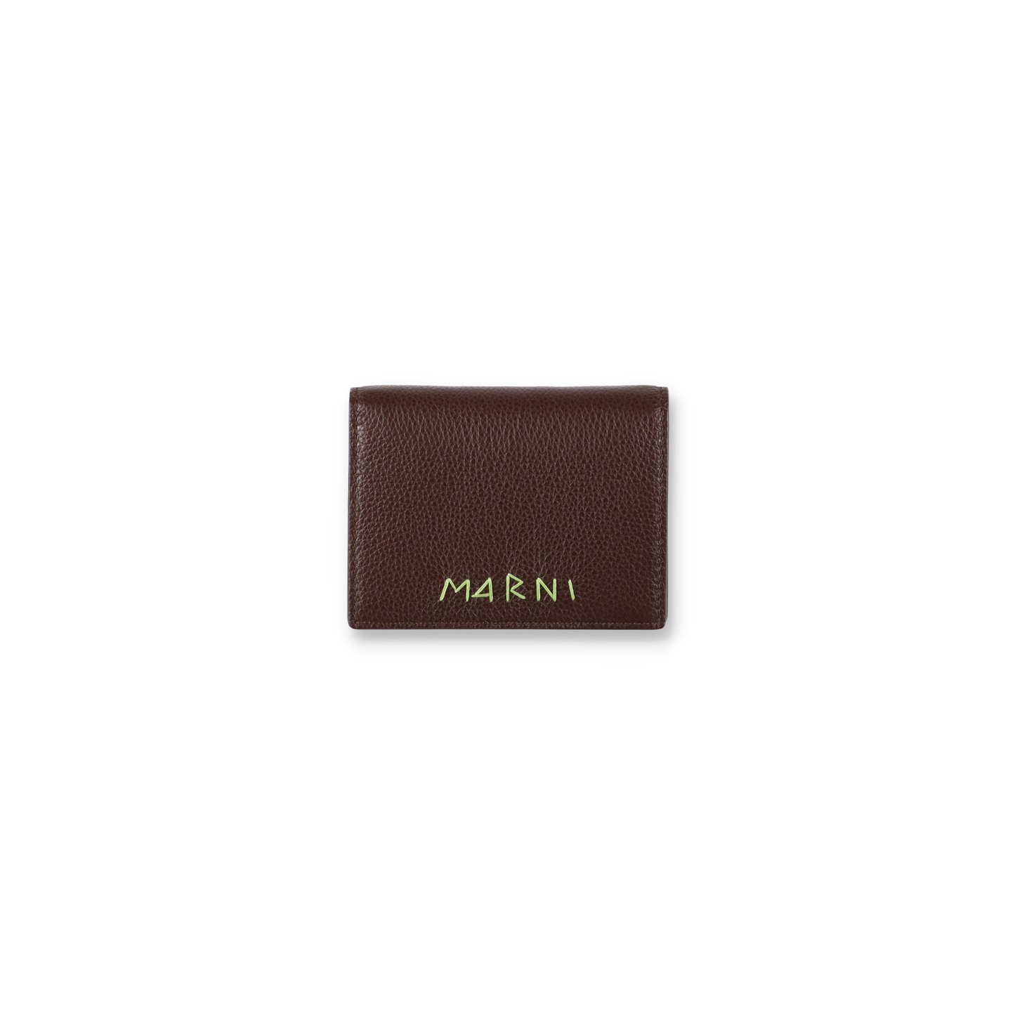 MARNI Leather bifold wallet with Marni Mending embroidery Brown【PFMI0098U0】(N)