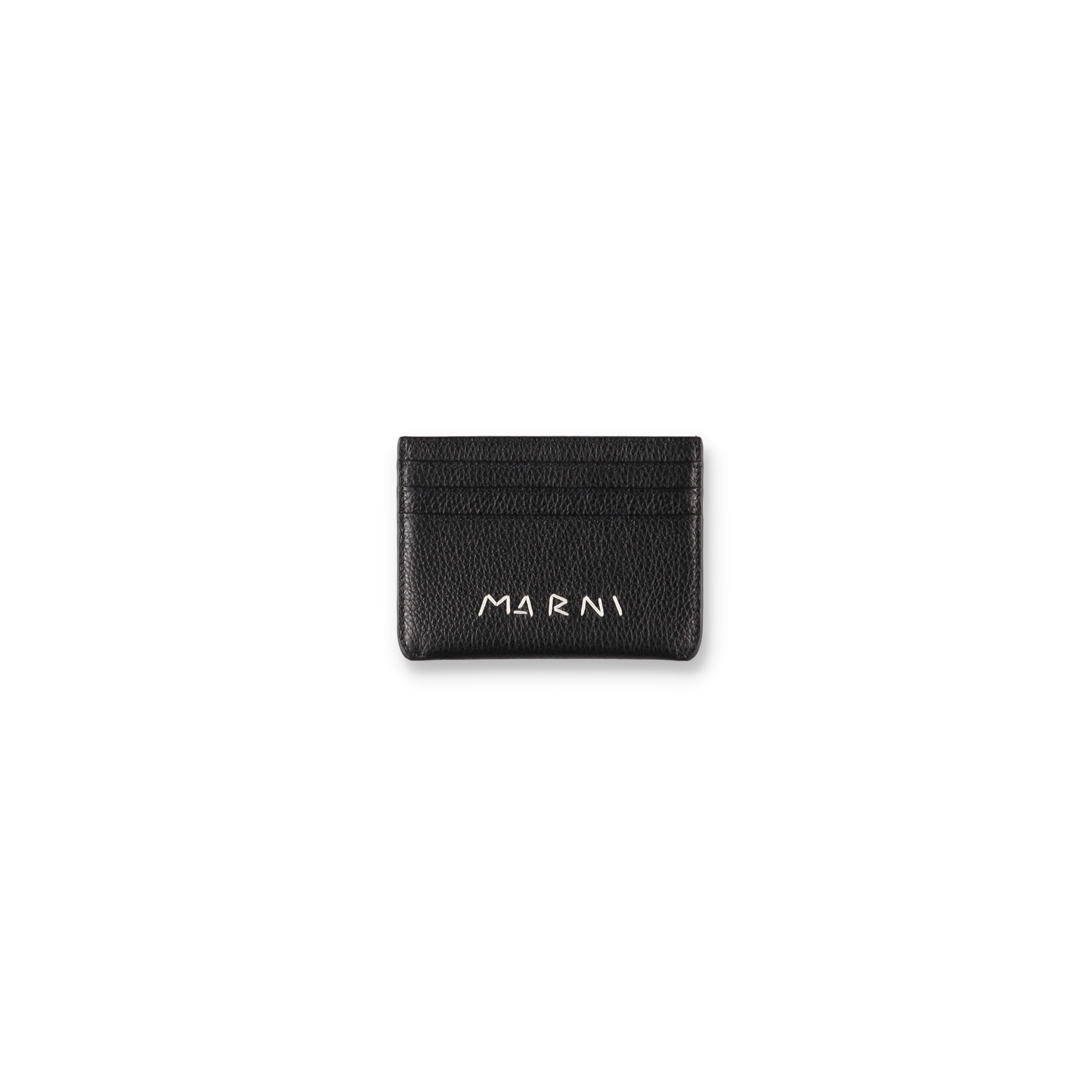 MARNI leather cardholder with Marni Mending embroidery Black【PFMI0104U0】(N)