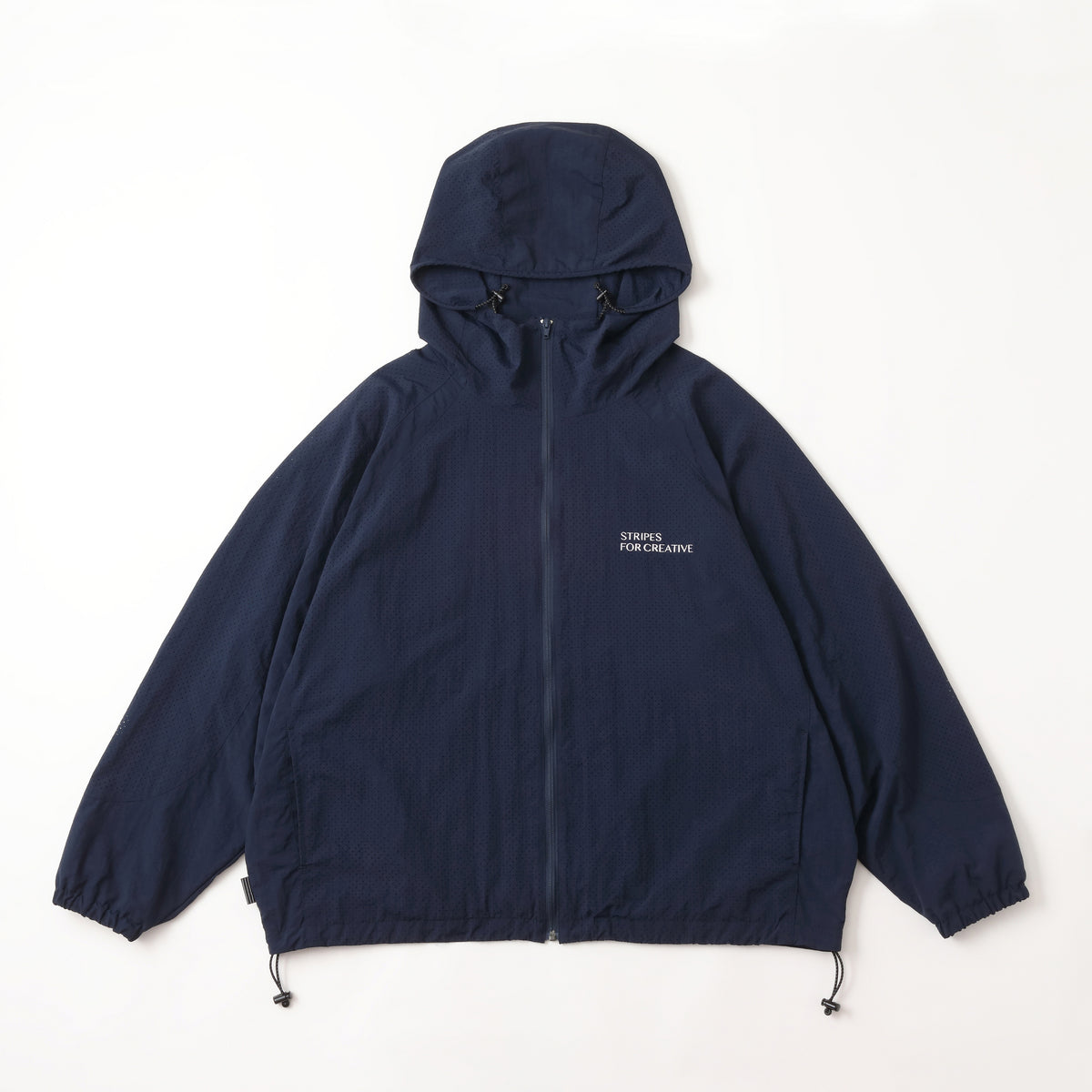 S.F.C PUNCHING NYLON HOODY - NAVY – STUDY SHOWROOM STORE