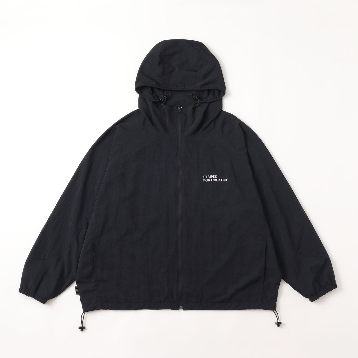 S.F.C PUNCHING NYLON HOODY - BLACK – STUDY SHOWROOM STORE