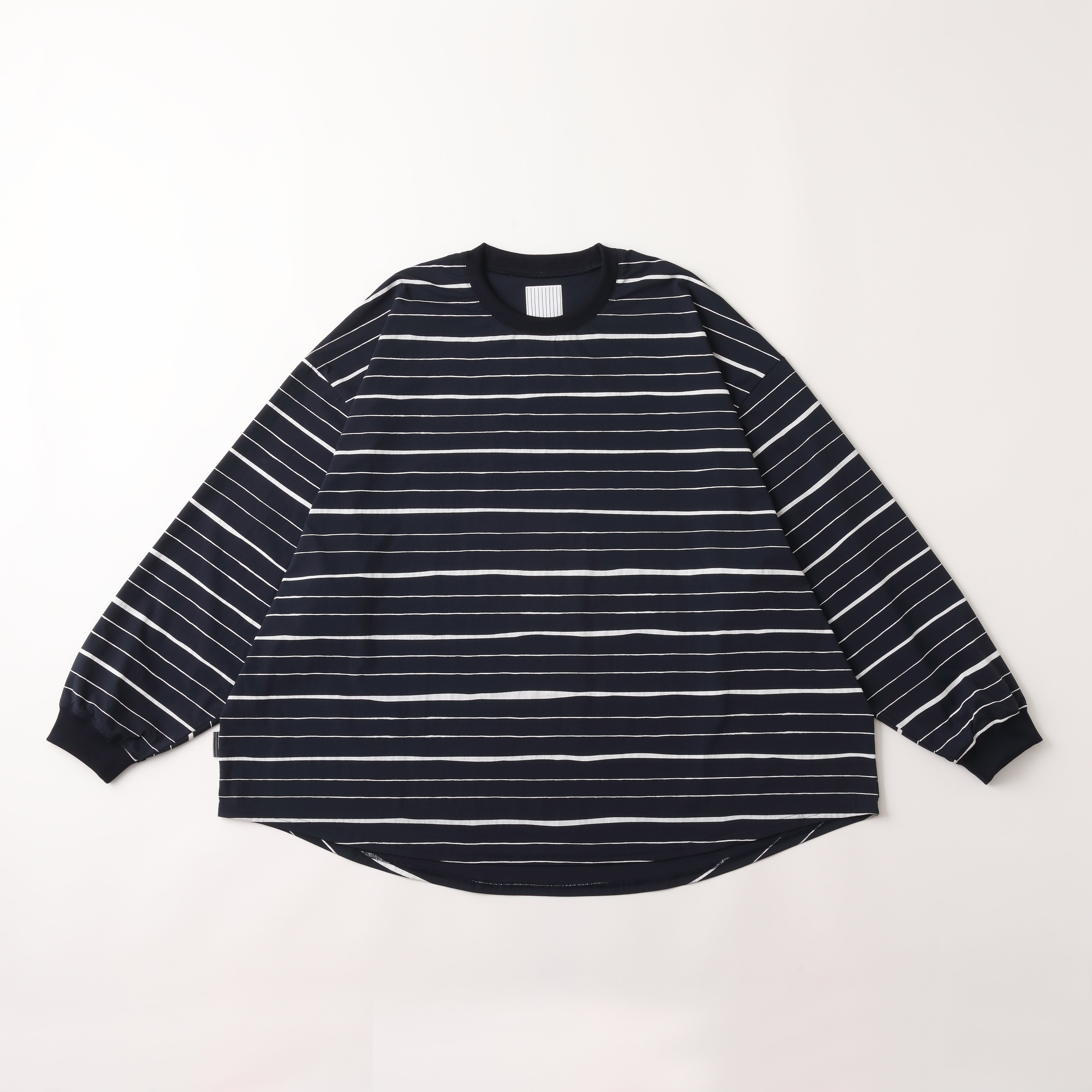 S.F.C SUPER BIG MIX STRIPE LS NYLON TEE - NAVY – STUDY