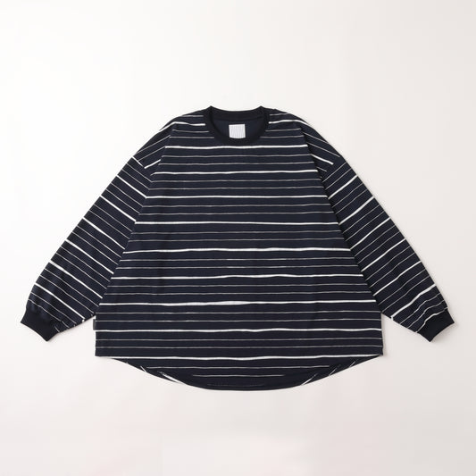 S.F.C SUPER BIG MIX STRIPE LS NYLON TEE NAVY【SFCFW25CS011】(N)