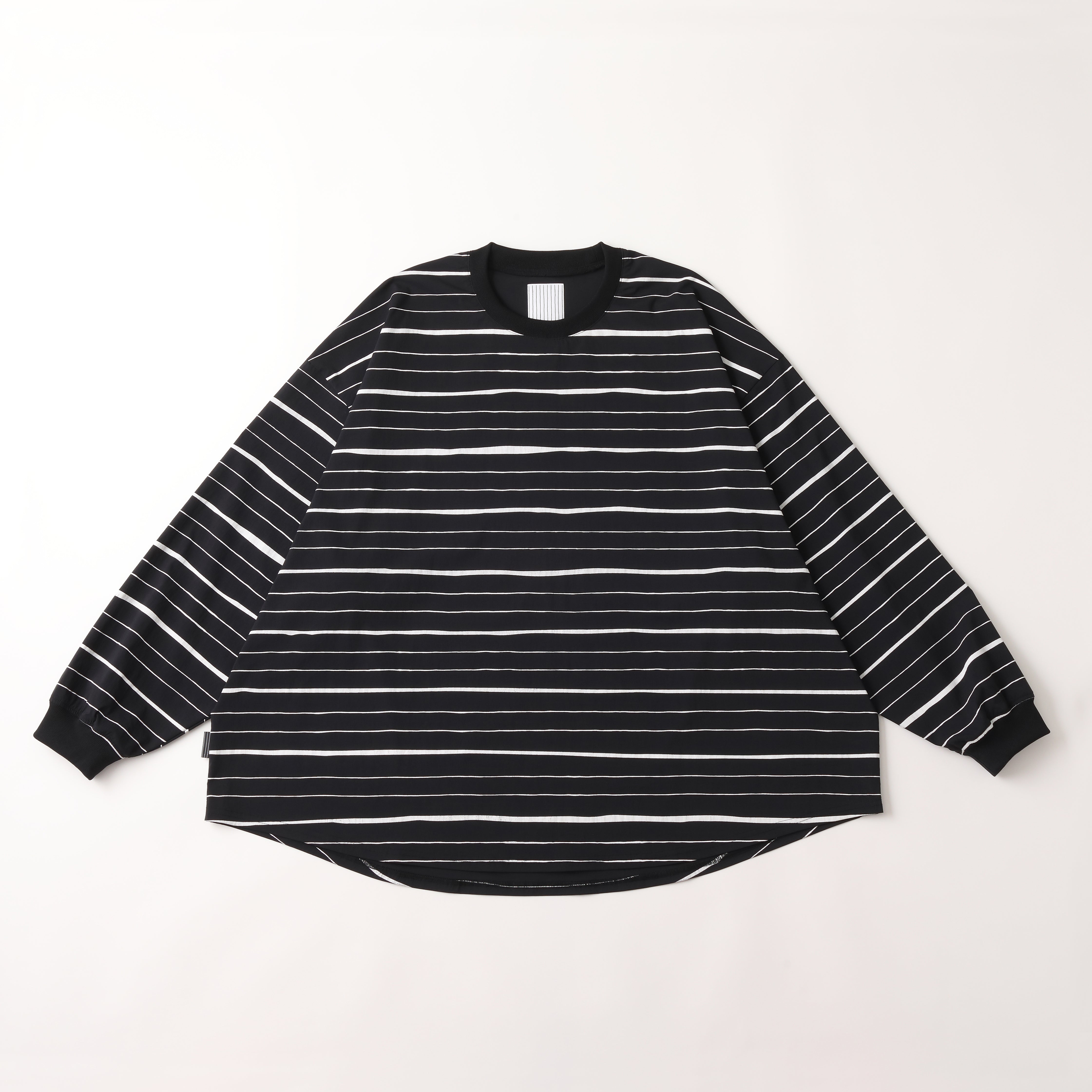S.F.C SUPER BIG MIX STRIPE LS NYLON TEE - BLACK – STUDY