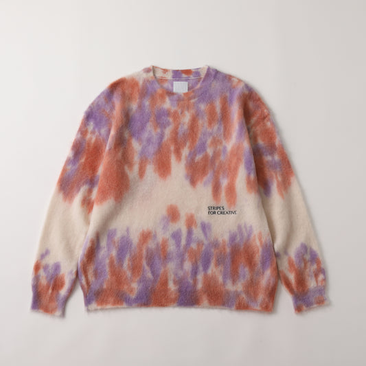 S.F.C DYED MOHAIR CREW Natural/Orange/Purple【SFCFW25KN03】(N)