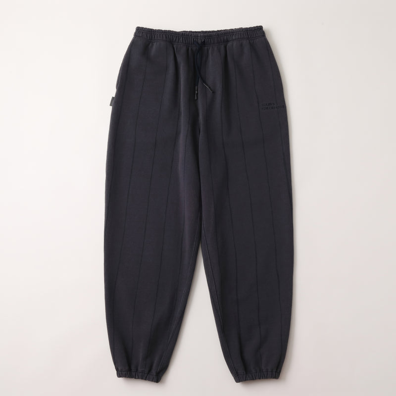 S.F.C STRIPE WIDE SWEAT PANTS (DISCHARGED) - NAVY – STUDY