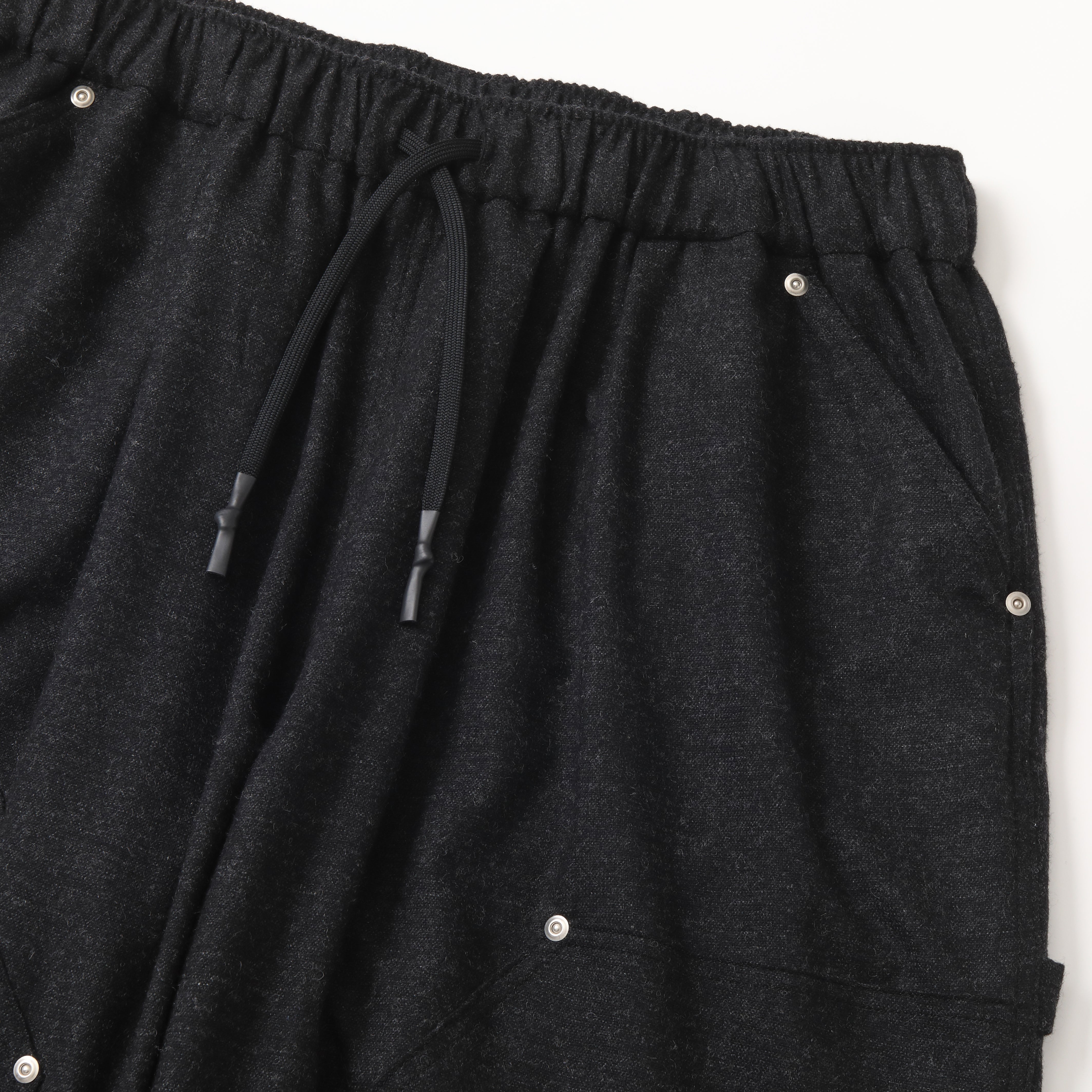 S.F.C CASHMERE WOOL DOUBLE KNEE PANTS - BLACK M – STUDY SHOWROOM STORE