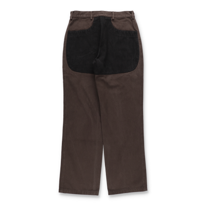 ROA FOMES Double Knee Washed Canvas Pant Dark Brown Black 背面