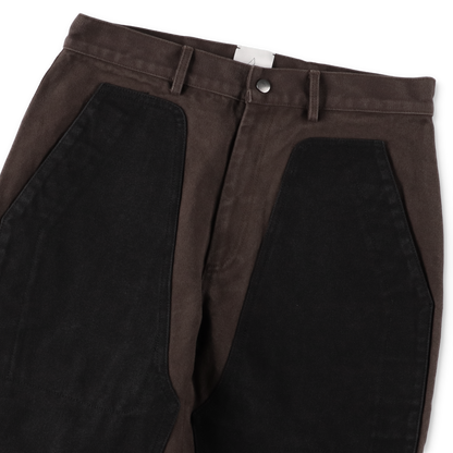 ROA FOMES Double Knee Washed Canvas Pant Dark Brown Black ウエスト部分
