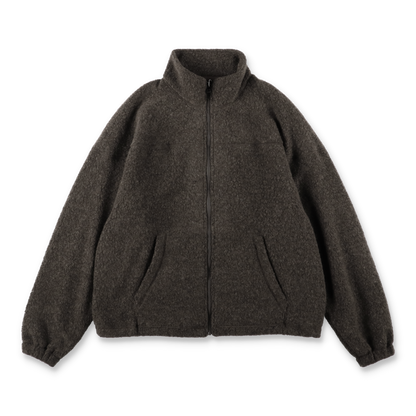 UNIVERSAL PRODUCTS. WOOL FLEECE DERBY JACKET BROWN【253-60108】(N)