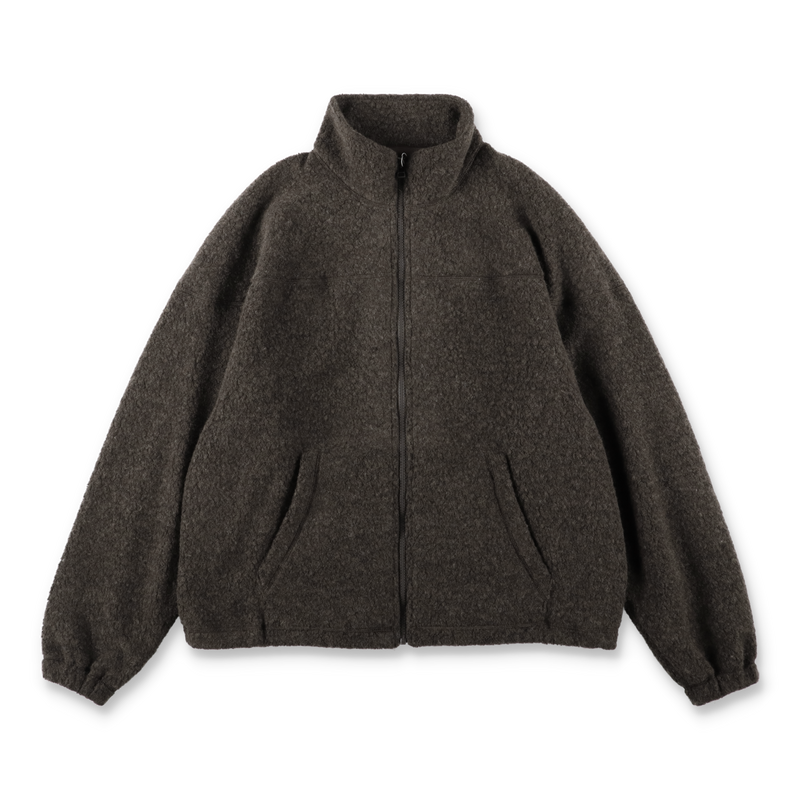UNIVERSAL PRODUCTS - WOOL FLEECE DERBY JACKET BROWN – STUDY