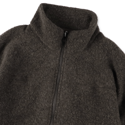 UNIVERSAL PRODUCTS. WOOL FLEECE DERBY JACKET BROWN【253-60108】(N)