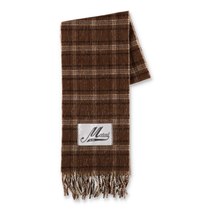 MARNI Double Check Wool Blend Scarf Walnut【SCMC0144Y0】(N)