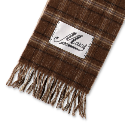 MARNI Double Check Wool Blend Scarf Walnut【SCMC0144Y0】(N)