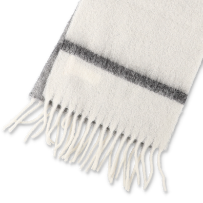 MARNI Striped Brushed Alpaca Mohair Scarf Deep Sage【SCMC0139Y0】(N)