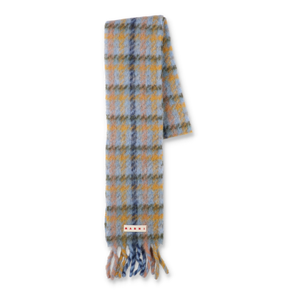 MARNI Check Alpaca Mohair Brushed Scarf Dark Ash【SCZC0077YO】(N)