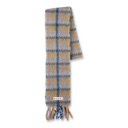 MARNI Check Alpaca Mohair Brushed Scarf Dark Ash【SCZC0077YO】(N)