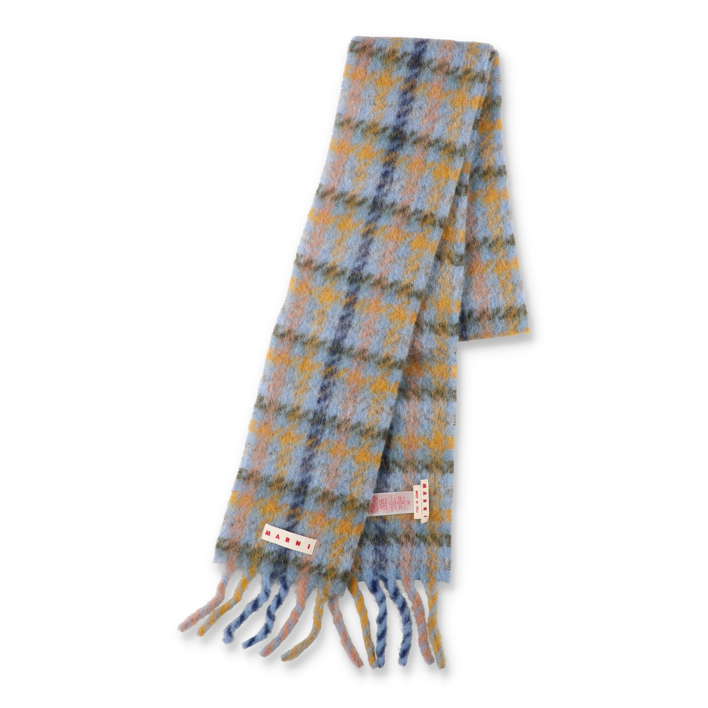 MARNI Check Alpaca Mohair Brushed Scarf Dark Ash【SCZC0077YO】(N)