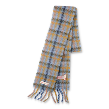 MARNI Check Alpaca Mohair Brushed Scarf Dark Ash【SCZC0077YO】(N)