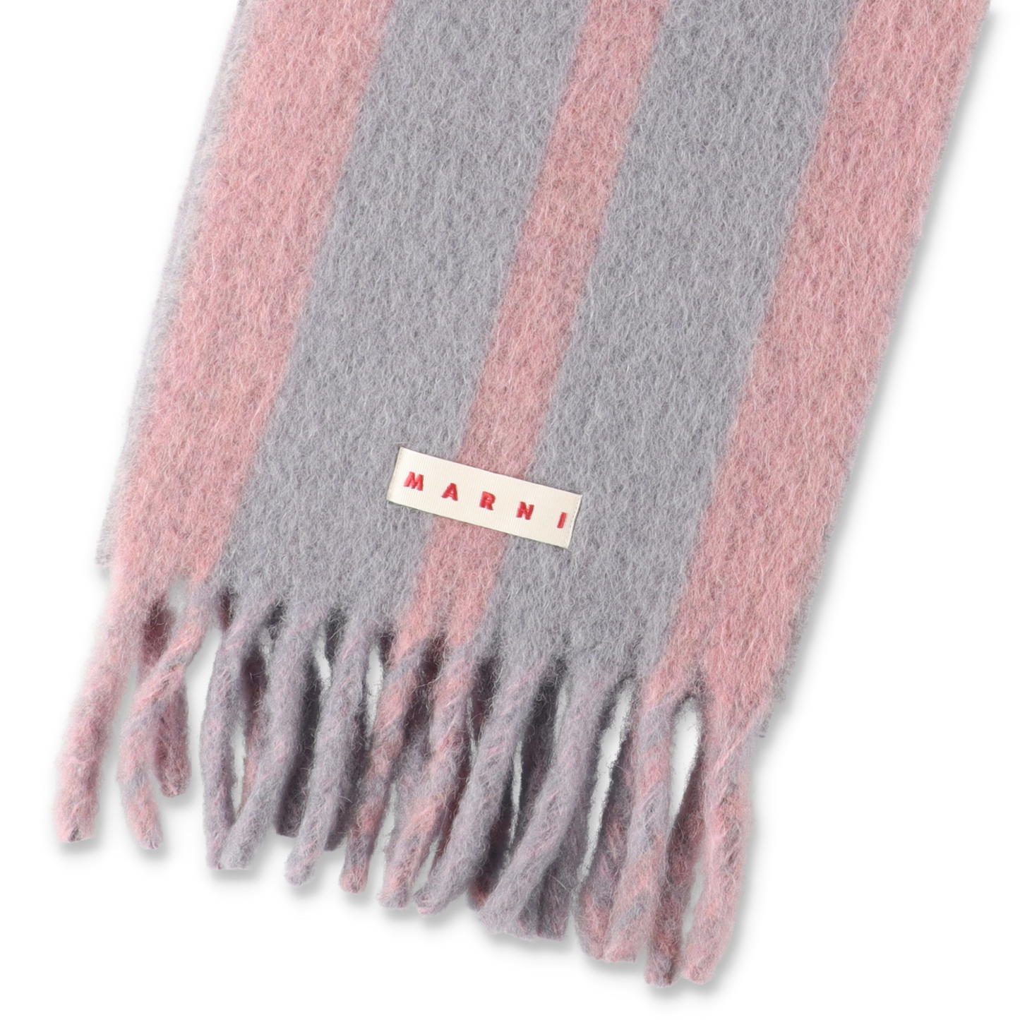 MARNI Striped Alpaca Wool Scarf Truffle【SCMC0138Y0】(N)