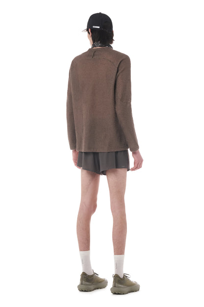 SATISFY FuzzFleece™ AD Long Tee Falcon 着用イメージ 背面