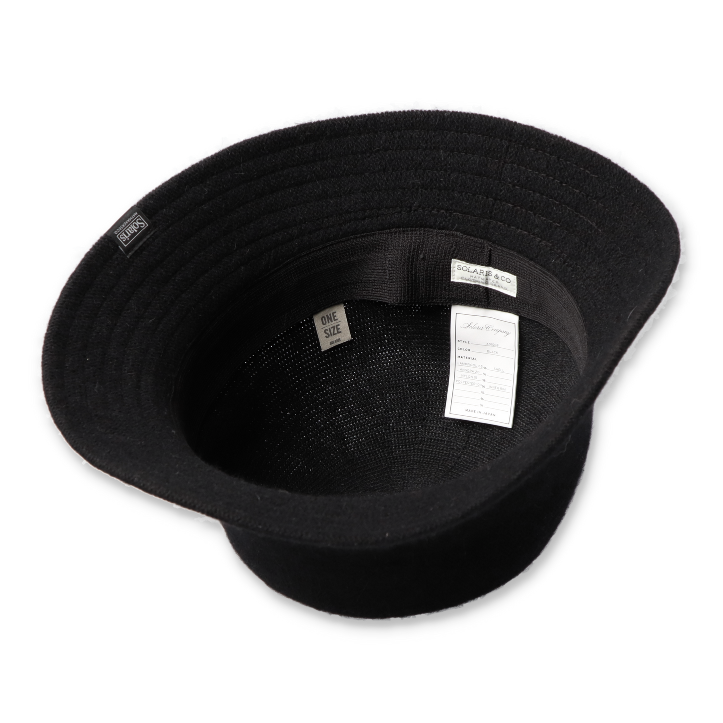SOLARIS&CO. ANGORA WOOL BELL HAT"BOYZ" Black【X01008】(N)