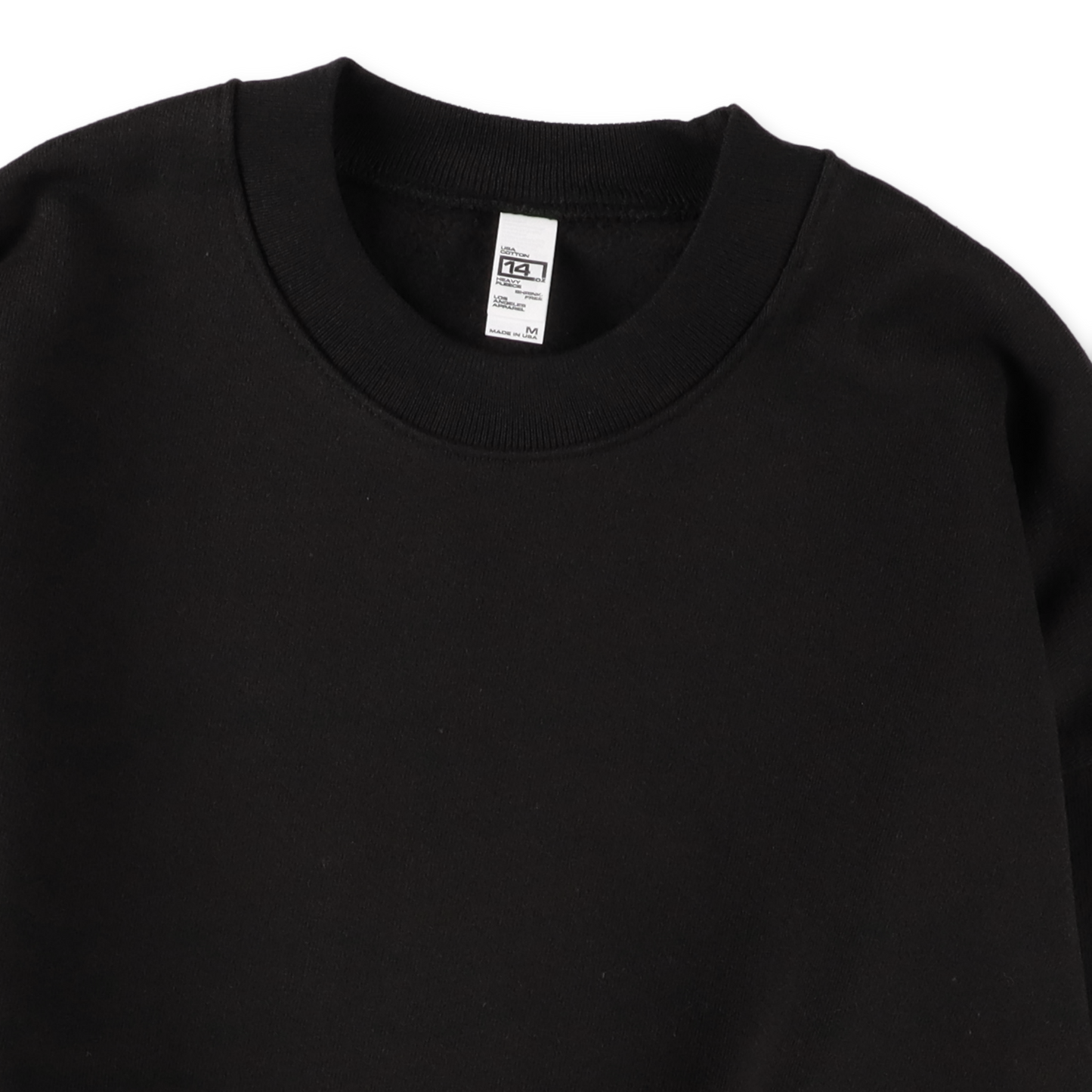 Los Angeles Apparel Heavy Fleece Crewneck Sweatshirt Black [HF07]