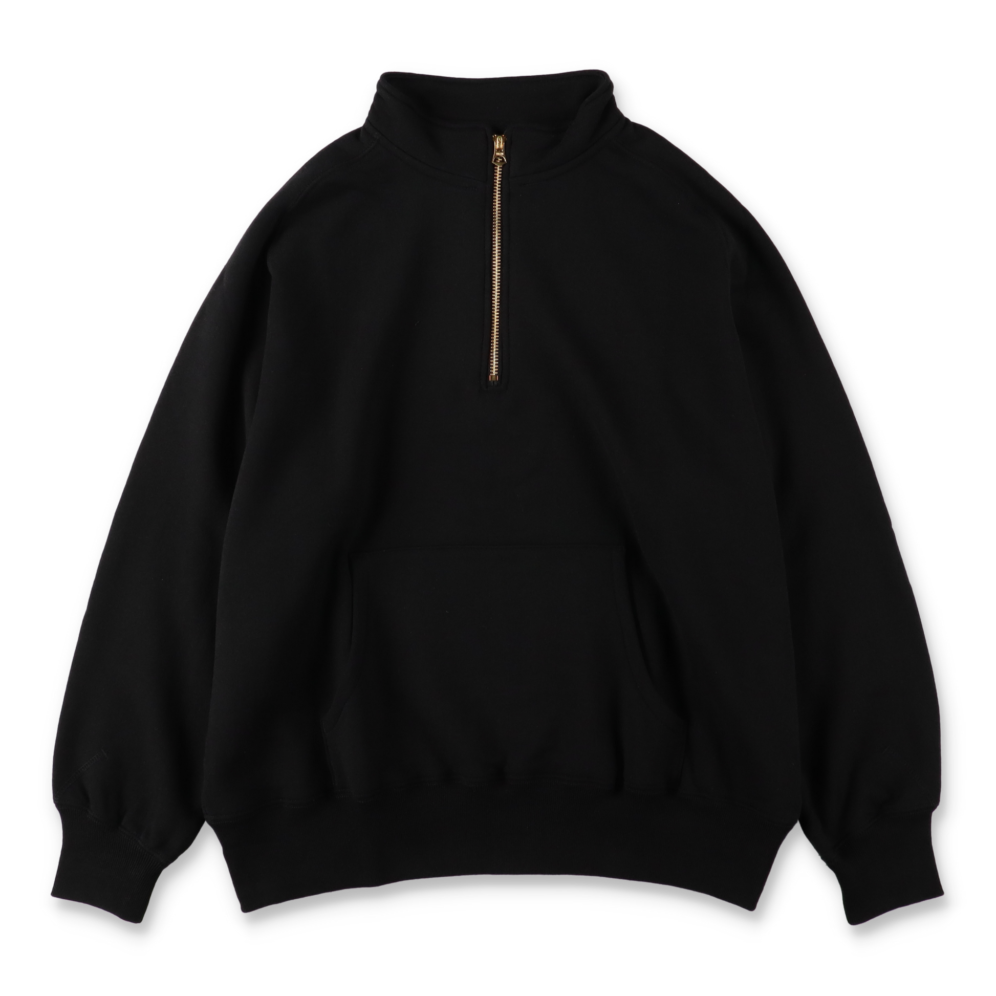 SOLARIS&CO. HALF ZIP SWEAT SHIRT BLACK 正面