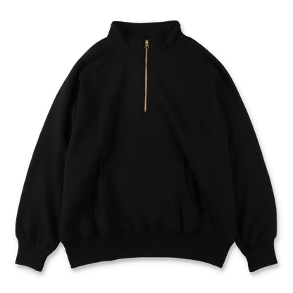 SOLARIS&CO. HALF ZIP SWEAT SHIRT BLACK 正面
