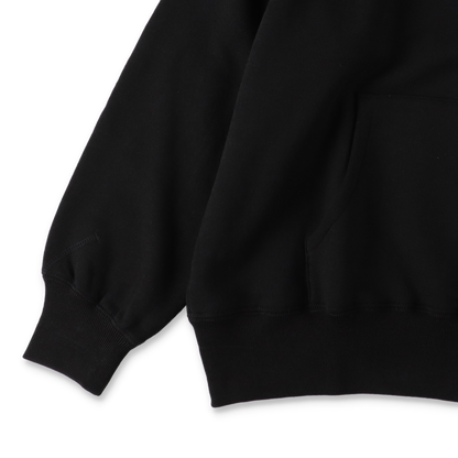 SOLARIS&CO. HALF ZIP SWEAT SHIRT BLACK 袖口