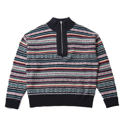 MEIAS Fiar Isle Half Zip PO Black【JQPO-4A16】(N) 商品写真 正面