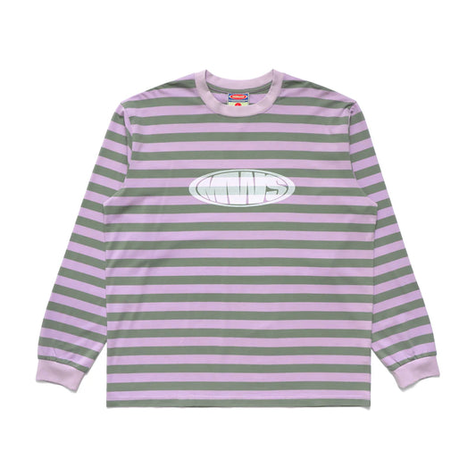 METALWOOD STUDIO BULGE LOGO LONGSLEEVE T-SHIRT Pink/Green 正面