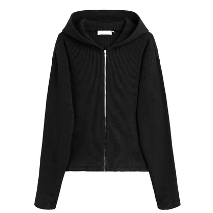 SUNFLOWER Rib Zip Sweat Black【2070】商品写真