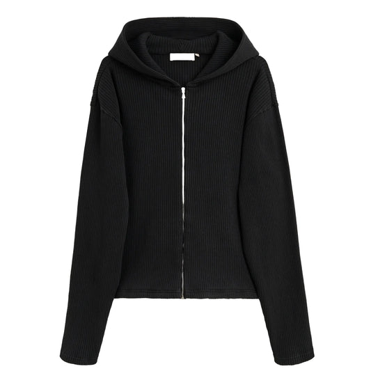 SUNFLOWER Rib Zip Sweat Black【2070】商品写真