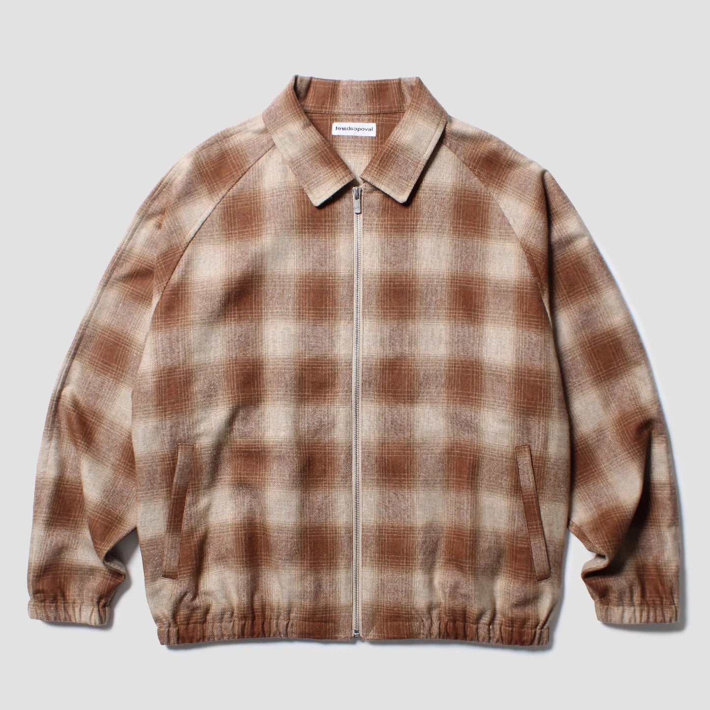 CABARET POVAL Wool Ombre Check Drizzler Shirt Brown 正面