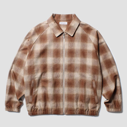 CABARET POVAL Wool Ombre Check Drizzler Shirt Brown 正面