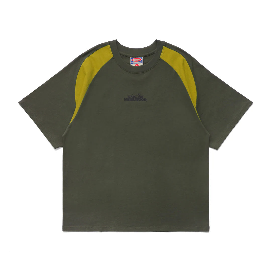 METALWOOD STUDIO MOUNTAINEER RAGLAN T-SHIRT Earth/Slime 正面