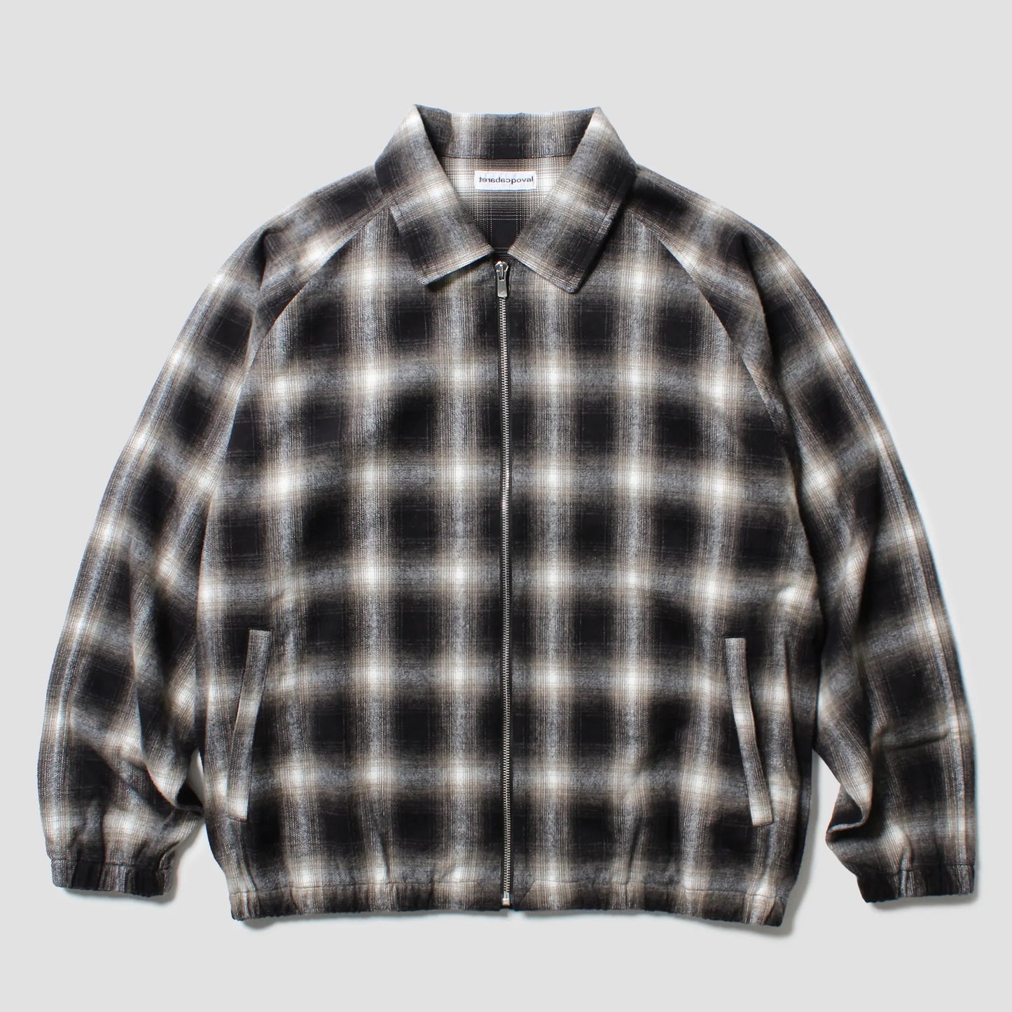 CABARET POVAL Ombre Check Drizzler Shirt BLACK 正面