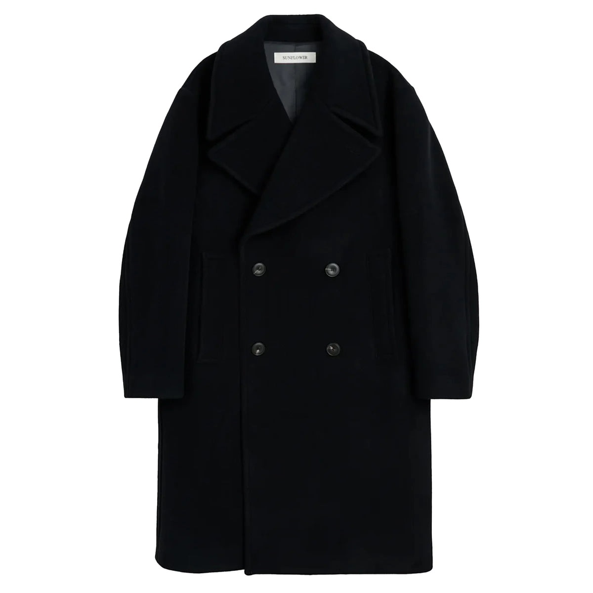 SUNFLOWER DB Over Coat Black 商品画像 正面
