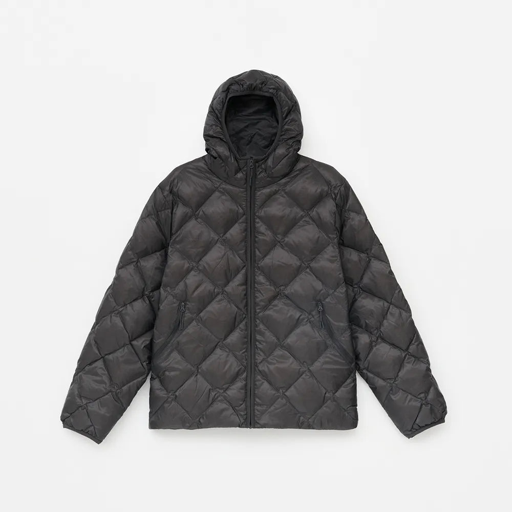 Hiking Patrol BASE LT DOWN HOODED JACKET CHARCOAL BLACK　正面