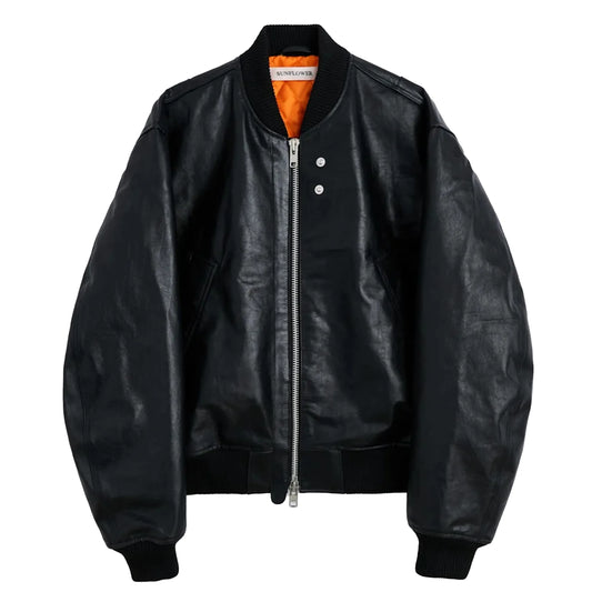 SUNFLOWER Leather Flight Jacket Black【6057】(N) 商品写真 正面