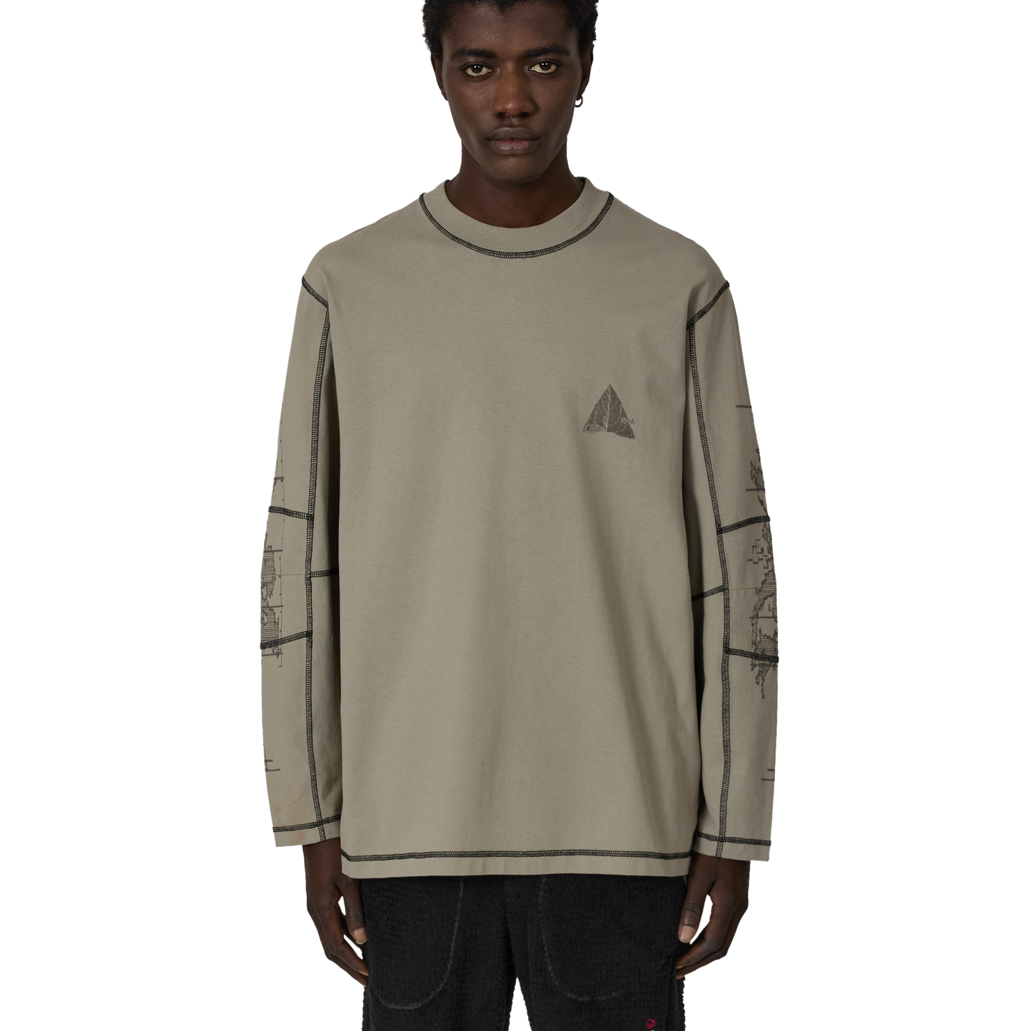 ROA NEOLITH Stitch Organic Long Sleeve Pale Green 着用画像 正面