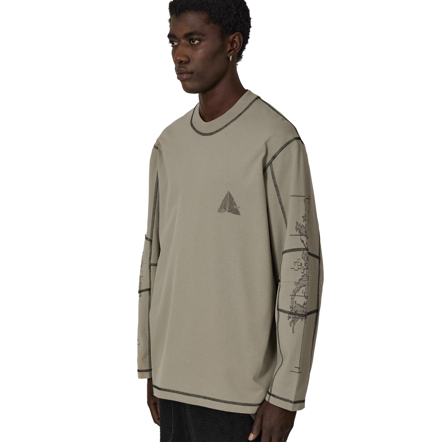 ROA NEOLITH Stitch Organic Long Sleeve Pale Green 着用画像 側面
